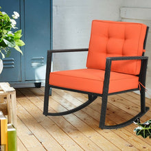 Load image into Gallery viewer, Patio Rattan Rocker Outdoor Glider Rocking Chair Cushion Lawn