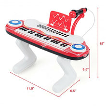 Load image into Gallery viewer, 37-key Kids Toy Keyboard Piano with Microphone-Red