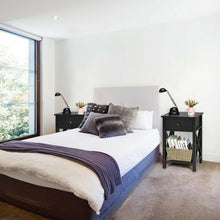 Load image into Gallery viewer, 2pcs Bedroom Side End Nightstand with Drawer-Black