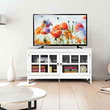 Load image into Gallery viewer, 50" TV Stand Modern Wood Storage Console with 2 Doors-White