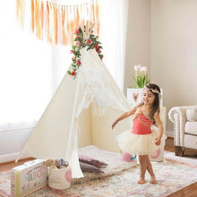 Load image into Gallery viewer, Kids Lace Teepee Tent Folding Children Playhouse W/Bag