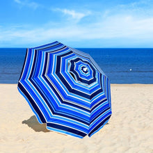 Load image into Gallery viewer, 7.2 FT Portable Outdoor Beach Umbrella with Sand Anchor and Tilt Mechanism for Poolside and Garden-Navy