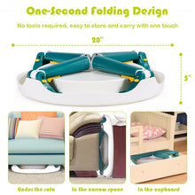 Load image into Gallery viewer, 5-in-1 Kid Folding Storage Activity Table Chair Set-Green