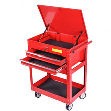 Load image into Gallery viewer, Metal Rolling Tool Cart 2 Drawer Cabinet Storage ToolBox Portable Mechanic Lock