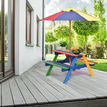 Load image into Gallery viewer, 4 Seat Kids Picnic Table with Umbrella