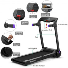 Load image into Gallery viewer, 3HP Folding Electric Treadmill Running Machine with Bluetooth Speaker-Purple