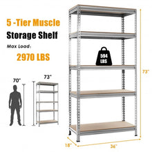 Load image into Gallery viewer, 5-Tier Steel Shelving Unit Storage Shelves Heavy Duty Storage Rack-Silver