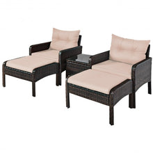 Load image into Gallery viewer, 5 Pcs Patio Rattan Wicker Sofa Furniture Set