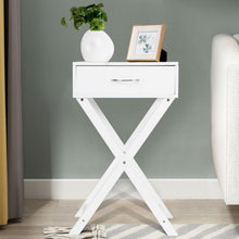 Load image into Gallery viewer, Campaign Style Modern X-Shape Accent Side End Table-White