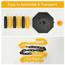Load image into Gallery viewer, 6 Pack 34" Traffic Delineator Poles with 5FT Chains and Fillable Base-Yellow