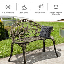 Load image into Gallery viewer, Aluminum Patio Outdoor Garden Bench Chair Loveseat Cast-Bronze
