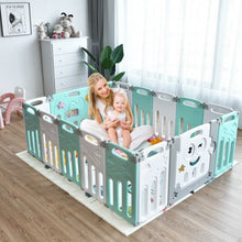 Load image into Gallery viewer, 16-Panel Foldable Baby Playpen Kids Activity Centre-Green