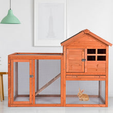Load image into Gallery viewer, Outdoor Wooden Rabbit hutch-Natural