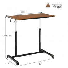 Load image into Gallery viewer, Height Adjustable Computer Desk Sit to Stand Rolling Notebook Table -Brown
