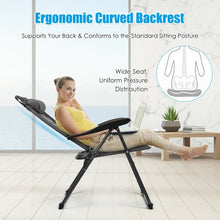 Load image into Gallery viewer, 2 PCS Patio Adjustable Folding Recliner Chairs-Gray