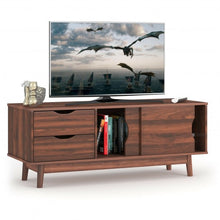 Load image into Gallery viewer, TV Stand for TV up to 60" Media Console Table Storage with Doors-Walnut