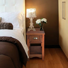 Load image into Gallery viewer, Set of 2 Contemporary Side End Table with Drawer -Walnut