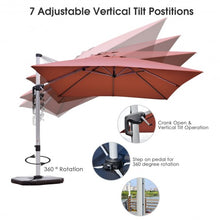 Load image into Gallery viewer, 10 Ft 360 Degree Tilt Aluminum Square Patio Offset Cantilever Umbrella-Brick Red