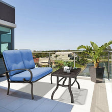 Load image into Gallery viewer, 2 Pcs Patio Outdoor Cushioned Coffee Table Seat-Blue