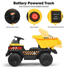 Load image into Gallery viewer, 12V Battery Kids Ride On Dump Truck with Electric Bucket