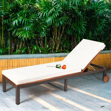 Load image into Gallery viewer, Patio Acacia Wood Lounge Chair Chaise Recliner