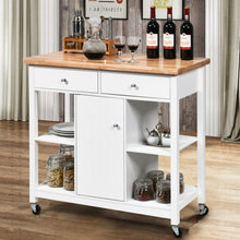 Load image into Gallery viewer, Rolling Kitchen Trolley Island Utility Cart Storage Shelf-White