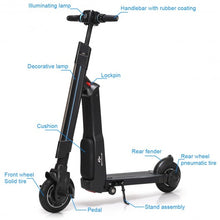 Load image into Gallery viewer, LED Bluetooth Folding Electric Scooter with Removable Seat
