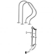 Load image into Gallery viewer, Split Swimming Pool Ladder Stainless Steel 3-Step Ladder and 2 Handrails