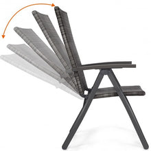 Load image into Gallery viewer, 2 pcs Rattan Folding Reclining  Outdoor Wicker Portable Chairs