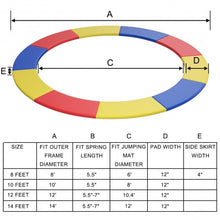 Load image into Gallery viewer, 12FT Trampoline Replacement Safety Pad Bounce Frame-Multicolor