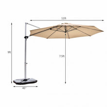 Load image into Gallery viewer, 11' Patio Offset Cantilever Umbrella 360° Rotation Aluminum Tilt-Beige