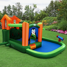 Load image into Gallery viewer, Inflatable Water Park Bouncer with Climbing Wall Splash Pool Water Cannon
