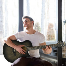 Load image into Gallery viewer, 40" Full Size Cutaway Acoustic Guitar Starter Guitarra Bundle Kit -Black