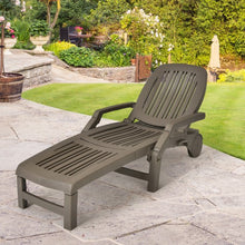 Load image into Gallery viewer, Adjustable Patio Sun Lounger with Weather Resistant Wheels-Coffee