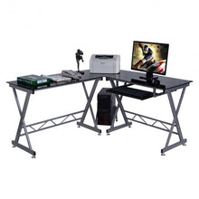 Load image into Gallery viewer, L-Shape Computer Desk with Glass Top