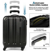 Load image into Gallery viewer, 18" ABS Lightweight Hardshell Luggage Suitcase with 4-Wheel-Black