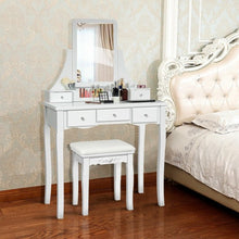 Load image into Gallery viewer, Vanity Set of Mirror Drawers Storage Box Makeup-White