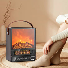 Load image into Gallery viewer, 1500W Electric Fireplace Tabletop Portable Space Heater w/3D Flame Effect-Walnut