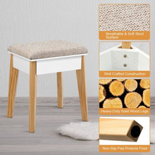 Load image into Gallery viewer, Makeup Vanity Table Dressing table and Cushioned Stool Set