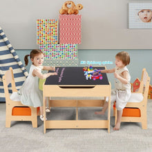 Load image into Gallery viewer, Kids Table and Chair Set with Storage Boxes