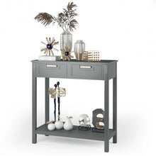 Load image into Gallery viewer, 2 Drawers Accent Console Entryway Storage Shelf-Gray