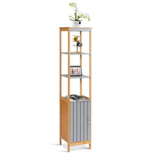 Load image into Gallery viewer, Bathroom Floor Cabinet Bamboo 5-Tier Concise Freestanding Storage Shelf