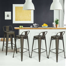 Load image into Gallery viewer, 30" Set of 4 Metal Indoor Outdoor Counter Height Bar stools -Gun