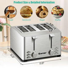 Load image into Gallery viewer, Extra-Wide Slot Stainless Steel 4 Slice Toaster
