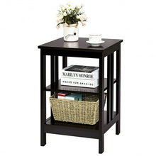 Load image into Gallery viewer, 3-tier Side Table Nightstand with Stable Structure-Espresso