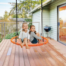 Load image into Gallery viewer, 40'' Spider Web Tree Swing Kids Outdoor Play Set with Adjustable Ropes-Orange