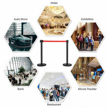 Load image into Gallery viewer, 6 pcs Black Stanchion Posts Queue Pole