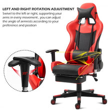 Load image into Gallery viewer, Ergonomic High Back Racing Gaming Chair w/ Lumbar Support & Footrest-Red
