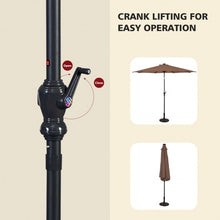 Load image into Gallery viewer, 10FT Patio Solar Umbrella LED Patio Market Steel Tilt W/ Crank Outdoor New-Tan