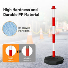 Load image into Gallery viewer, 2 Pack 34'' Traffic Delineator Poles with Fillable Base-White